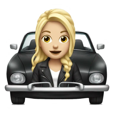 blonde girl in stylish car sticker