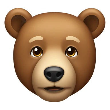 light brown bear with dark shade around the nose  sticker
