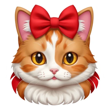 A cute cat wearing a cute bow sticker