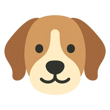 brown and white cartoon dog color icon sticker