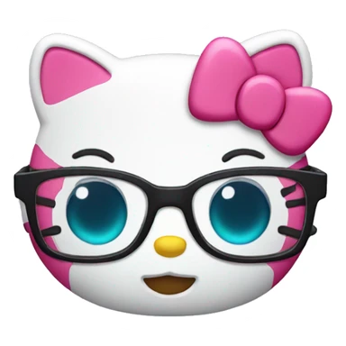 hello kitty with glasses sticker