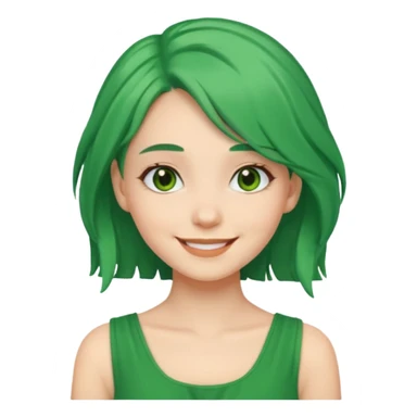 a girl of nature green hair and it shows green dress pretty WHOLE BODY sticker