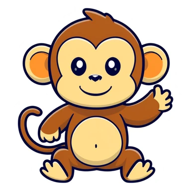 A monkey flipping you off sticker