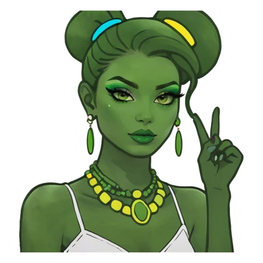 Girl wearing makeup sticker