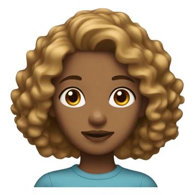 girl with wavy hair light brown skin  sticker