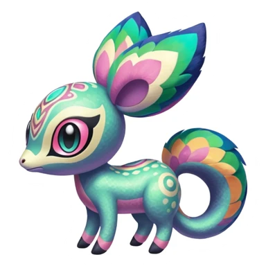 Colorful Exotic Meloetta-Vernid-Trico-Kirby-Fakémon-creature-hybrid sticker