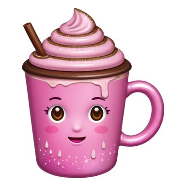 Pink sparkly mocha sticker