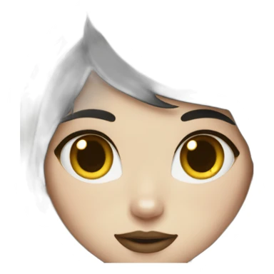 A white skinned catgirl. Black and gold hair sticker