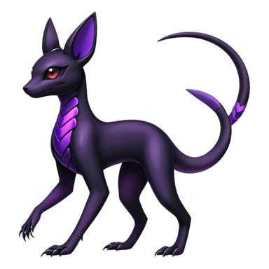 Shiny Dark Edgy Majestic Sophisticated Modern Gothic Gloomy Futuristic Salandit-Umbreon-Delcatty-Hybrid (Full body) sticker