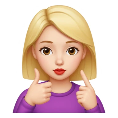 girl with kissy face pressing her thumb and pointer finger together sticker