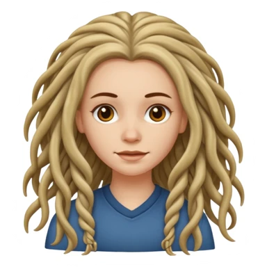 white girl, long wavy hair with just some dreadlocks  sticker