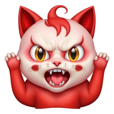 angry rage screaming loudly cryjng emoticon kawaii kitten devil very angryugldemenyed hideous  sticker