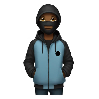 Un adolescente con abrigo negro y sky mask negra  sticker