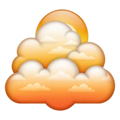 A golden sunset cloud with warm gradient tones. sticker