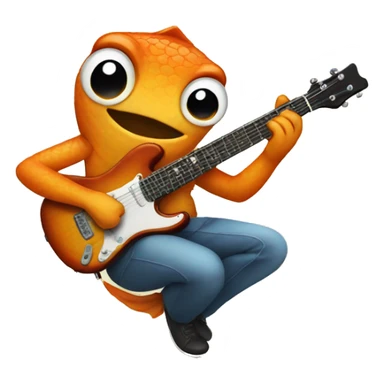 Fish playing guitar sticker