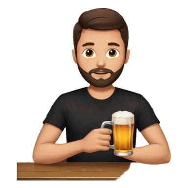 Brunette Guy with very short beard at the bar sticker