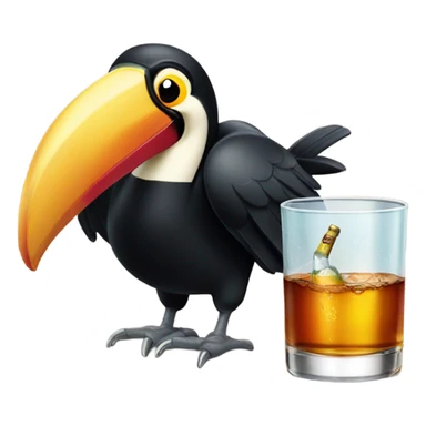 Toucan drinking captain morgan sticker