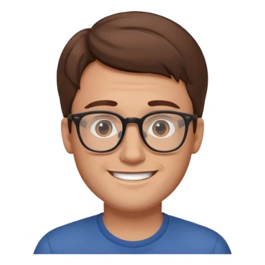 a young dad with brown hair, glasses, without beard sticker