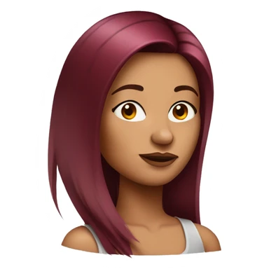 Tattooed woman with long straight burgundy hair sticker