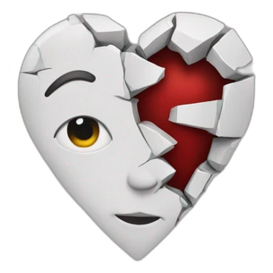 fractured heart sticker