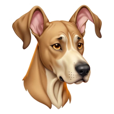 Cinematic Cute Yawning Fawn Great Dane Portrait Emoji, Head tilted slightly with a dramatic, wide-open yawn, revealing a smooth fawn coat with a refined texture, floppy ears slightly drooping, round amber eyes barely open in drowsy contentment, Simplified yet irresistibly adorable features, highly detailed, glowing with a soft, cozy glow, high shine, relaxed yet expressive, stylized with a touch of whimsy, bright and endearing, soft glowing outline, capturing the essence of a sleepy yet affectionate guardian, so drowsy it feels like it could stretch out of the screen and curl up for a nap! sticker