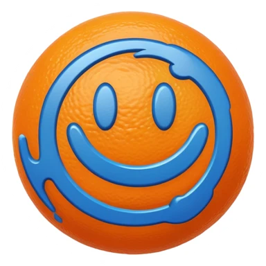 Orange with blue anti symbol sticker