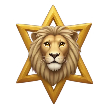 arms lion head inside a Star of David sticker