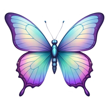 Iridescent ethereal semi-translucent butterfly sticker