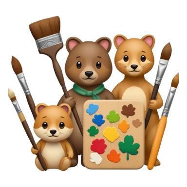 aniamls as painter sticker