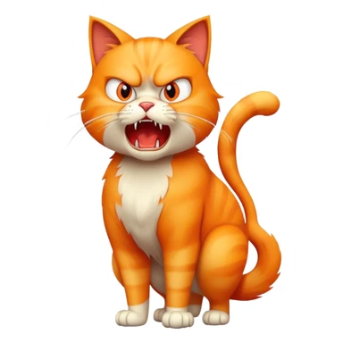 angry cat with fur standing up and hissing sticker