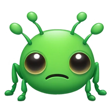 Green cute kawaii bug thinking sticker