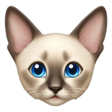a Siamese kitten with blue eyes and a light spot on its nose sticker