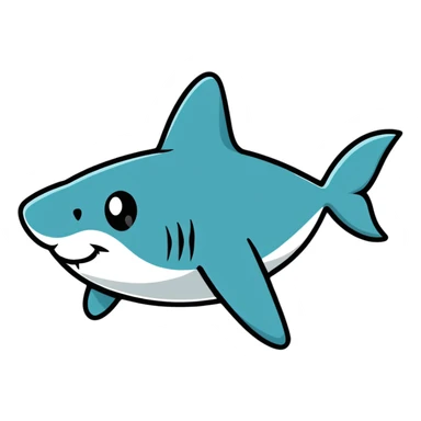 shark fin poking out above water sticker