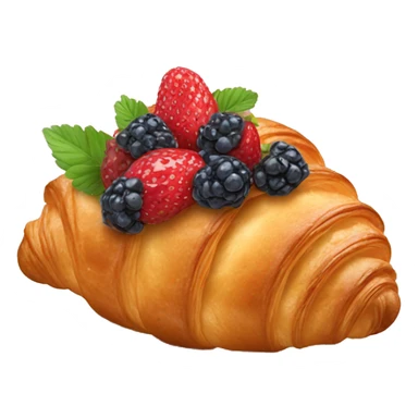 croissant with strawbe sticker