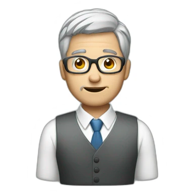 man grey hair taking professional picture with cell phone sticker
