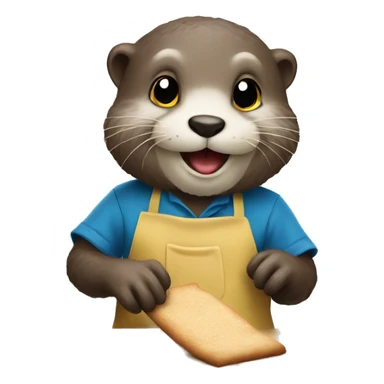 otter baking cookies sticker