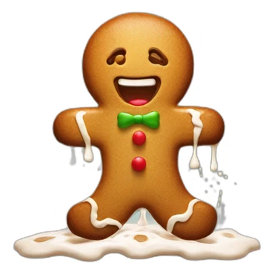 Gingerbread man melting in the oven sticker