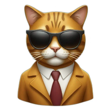 Cool cat wearing sunglasses and a cigar sticker