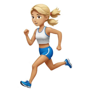 Young woman blonde brown hair running marathon sticker