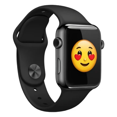 a black apple watch in the style of an ios emoji  sticker