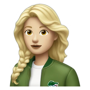 Blond girl with lacoste jacket sticker