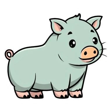 orange wild pig cartoon sticker sticker