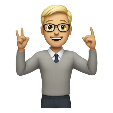 the teacher makes a "super" gesture
 sticker