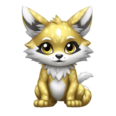shiny, patterns, Kemono-style, Chibi, Anthro-Fur-Sona-Fakémon, Full Body sticker