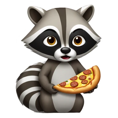 Raccoon eating pizza sticker