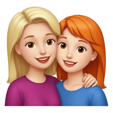 A girl kisses her friend sticker