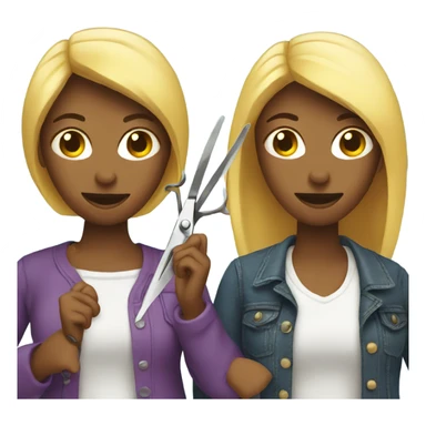 Two women with scissors sticker