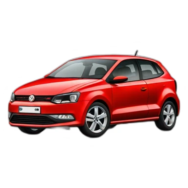 red volkswagen polo 6c sticker