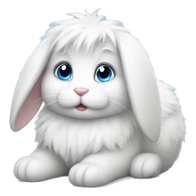 Fluffy bunny with blue eyes relaxing sticker