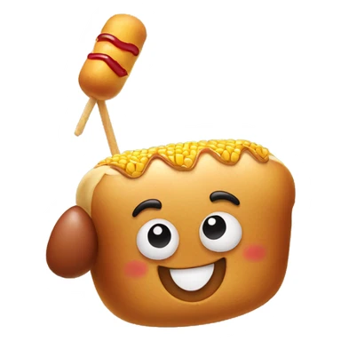 Smile eating a corn dog  sticker